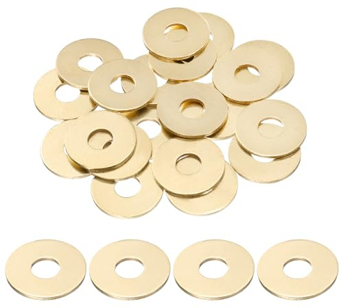 QUARKZMAN 20PCS Arandelas Planas De Latón 24mm ID X 8mm OD X 1.5mm Grosor | M8., Grosor, Arandelas De Sellado Metálicas., Anillo De Sellado Métrico, Para Tornillos Pernos Tuercas