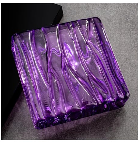 Piastrelle rettangolari in cristallo, Parete divisoria in mattoni di vetro multicolore 1,5,10,20 pz(Purple,1pcs)