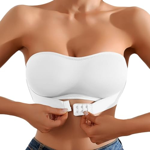 Genérico Sujetador sin Tirantes Mujer Sujetadores sin Aros sin Relleno Elástica Bandeau con Cierre Delantero Strapless Bra Comodos Transpirables Bralette
