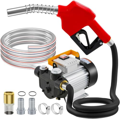 550W Electric Diesel Transfer Pump, 20L-60L/min Fuel Transfer Pumps,220V Electric Pump Kit,with Auto Shut-off Nozzle Hoses, Self Priming Fuel Transfer Extractor Pump Kit | 550W high-power motor with all-copper windings