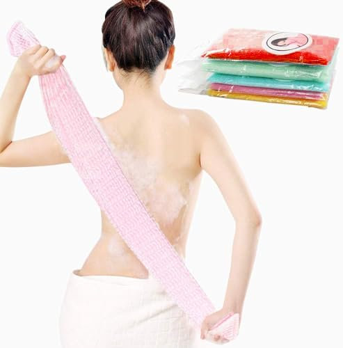 Kulannder 5 Stücke Peeling-Badetuch Nylon Japanische Peeling Körper Dusche Exfoliating Waschlappen Handtuch Körper Dusche Reinigungsschwämme für Damen und Herren
