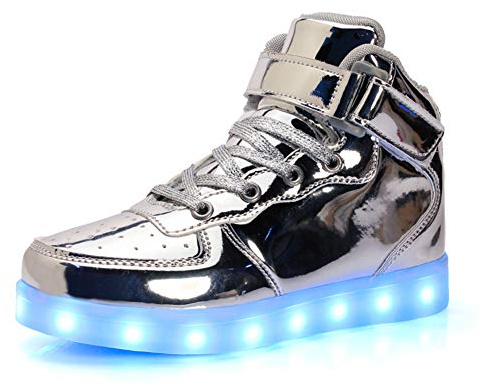 Kauson LED Zapatos Transpirable Impermeable Bajo 7 Colores USB Carga Luminosas Parpadeo Deporte de Hip Tops Zapatillas con Luces Los Mejores Regalos para Niños Niñas Pareja Cumpleaños de Navidad