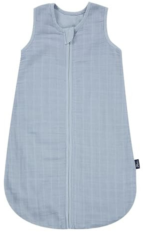 Kinderhaus Blaubär Alvi Babyschlafsack & Windel Blaubaer | Sommerschlafsack atmungsaktiv | Leichter Kinderschlafsack 100% Baumwolle waschbar | Baby Schlafsack ärmellos | Babyschlafsack Neugeborene