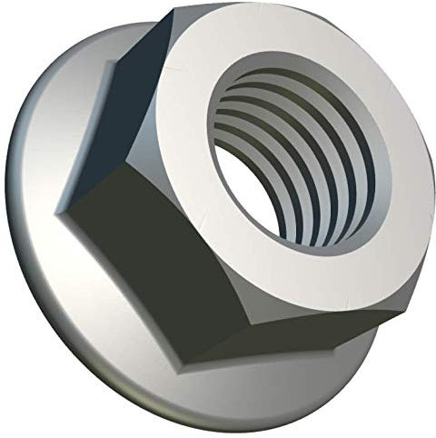 M5 Écrous à Bride Embrase Dentelée (Paquet de 100) Hex Zingué Contre-écrou pour Boulons/Vis - Hexagonaux Écrou de Fixation en Acier Allié Norme Certifiée DIN 6923 (5mm)