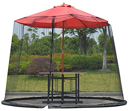 Herbests Gerades Tragbar Anti Moskito Moskitonetz Kostenlose Installation Sonnenschirm Netzabdeckung Mit Verstellbare Kordelzug Reißverschluss für Balkon Garten Terrasse Reisen Pavillon Lodge