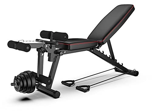 ilbcavne Klappbare Hantelbank, Trainingsbank, Verstellbarer Trainingsbank, Multifunktione Fitnessbank zu Hause, Weight Bench Bis 200kg Belastbar, Sit Up Bank