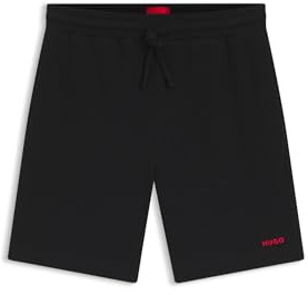 HUGO Herren Geek Sz35 Ledergürtel mit roten Nähten und Logo-Schließe