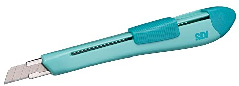 Cutter Ergo Ease - Cutter con cuchilla cubierta y revolucionario sistema de cremallera guía metálica con freno automático by SDI distribuido por Office Box (1, Turquesa)
