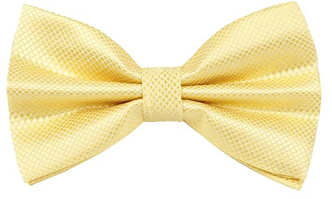 Herren-Fliege, einfarbig, Polyester, vorgebunden, Hochzeitsfliege, Hochzeitsfliege, 001-Gans Gelb, Einheitsgröße