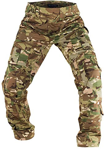 Herren Kampfhose Tactical Cargo Sporthose Camouflage Trekking Jagdbekleidung (Color : A, Size : S)