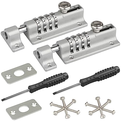 Loquet de Verrouillage à Combinaison, [Imperméable] Spopal Verrou de Porte à Code, Verrou à Combinaison à 4 Chiffres avec Vis de Fixation de Sécurité pour Armoire, Garage,Jardin,l'école,Ateliers