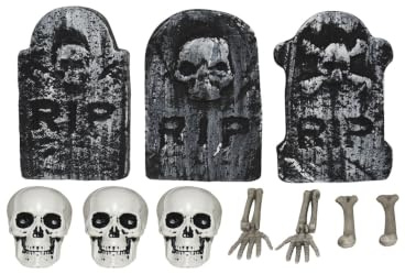 Horror-Shop 10 Mini Friedhofs Teile als Miniatur Deko im Säckchen