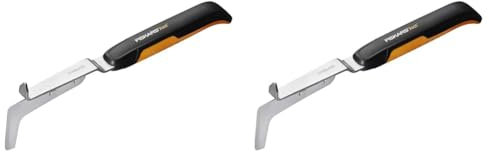 Fiskars Kleiner Fugenkratzer zum Entfernen von Unkraut und Moos, Länge: 33,8 cm, Schwarz/Orange, Hochwertiger Stahl/Glasfaserverstärkter Kunststoff, Xact, 1027045 (Packung mit 2)