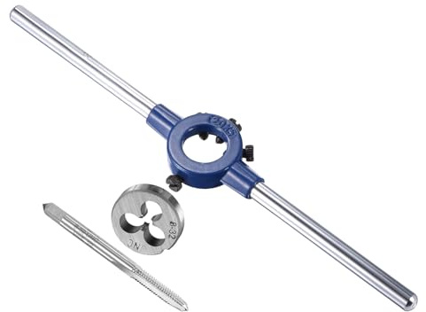 CoCud Gewindebohrer- und Schneideisen-Set, 8-32 UNC Schneideisen & 11mm-20mm Außendurchmesser / M3-M4 Schneideisen, Gewindeschneid- und Schraubenschlüssel aus Hochgeschwindigkeitsstahl