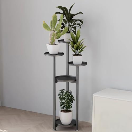 Pflanzenständer Metall, Pflanzenregal Blumenregal Indoor Outdoor Ecke Blumenregal Pflanzenregal für Mehrere Pflanzen, Blumenregal Display Rack für Balkon Wohnzimmer (Color : Black, Size : 100cm)