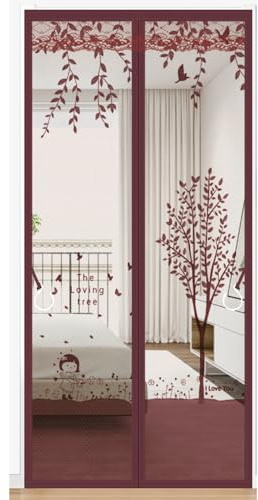 Vllcsla Magnetic Fly Screen Door 80x200cm 90x200cm, Anti Mosquito Fly Curtain Door Screens Nets, Insects Protection Door with Powerful Magnets and Full Frame, Heavy Duty Door Screen Keeping Out Flies