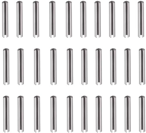 30 Stück Schlitz-Federstifte, Edelstahl-Spannstift, 6 mm x 20 mm