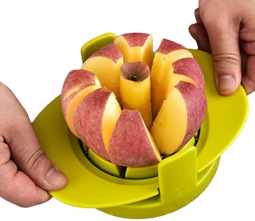 Apfelschneider, Edelstahl Apfelteiler mit 8 Klingen und Ergonomic rutschfest Grip, Apfelspalter, Apfelentkerner für Schnelles und Einfaches Schneiden von Früchten