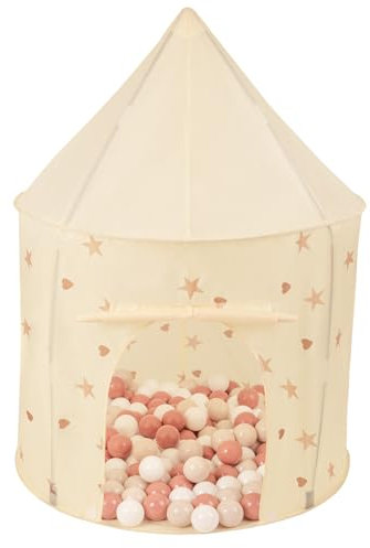 Selonis Play Tent For Kids Pavilion Playhouse Children Play Tent 100X130cm/100 Balls For Babies And Toddlers Pop Up Play For Indoor And Outdoor, Light Beige: Pastel Beige/Salmon Pink/White
