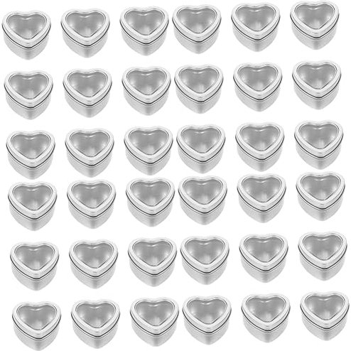 DIYEAH 10pezzi Contenitori in Forma Cuore Con Piccole Scatole Per Gioielli Caramelle Articoli Da Scrivania Vari e Candele Contenitori in Decorativi Lattine Per Piccoli Oggetti