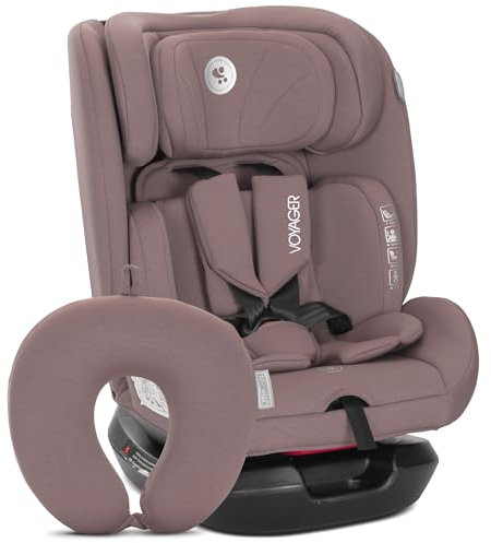 Lorelli Mitwachsender Kindersitz i-Size 40-150cm, Baby Autositz Voyager, Gruppe 0+/1/2/3, Autokindersitz ab Geburt bis 12 Jahre, 0-36 kg, Auto Babysitz ab Geburt, 5-Punkt-Gurt, Rosa