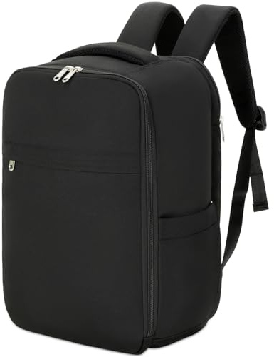 Cozary Handbagage ryggsäck 40 x 20 x 25 för Ryanair liten reseryggsäck för flygplan under sittplats väska laptop resväska 14 tum, ryggsäck för män kvinnor svart, svart, 40x20x25