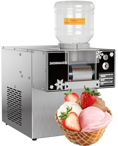 Machine à glace pilée électrique automatique, broyeur à glace flocon de neige, machine à glace flocon de neige, refroidissement par air pour les fêtes, les salons de thé au lait,120kg