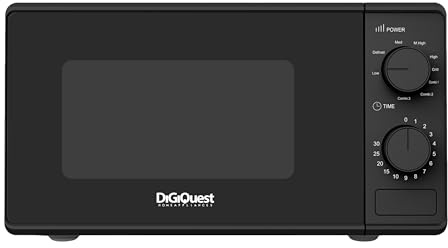 DIGIQUEST GRILLWAVE Forno a Microonde con Grill 20 Litri | Riscalda, Scongela e Gratina in Pochi Minuti | 9 Livelli di Potenza | Timer 30 Minuti | Segnale di Fine Cottura | 700W | Nero