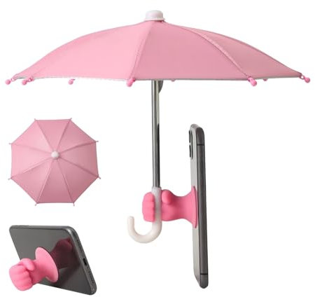 Phone Sun Shade, Phone Umbrella with Fist Suction Cups, UV Protection Phone Umbrella Holder, Portable Cell Phone Accessories for Car Motorcycle Travel Outdoor Activities
