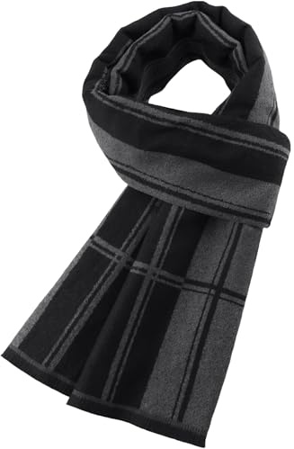Kotashion Homme Écharpe D'hiver Tendance à Carreaux Chaude Douce et Agréable pour La Peau Cadeau pour Homme