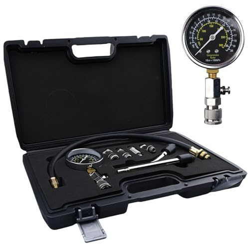 Set di tester di compressione per motori a benzina, tester di compressione benzina, misuratore di compressione con 300 PSI, misuratore di compressione M10 M12 M14 M18