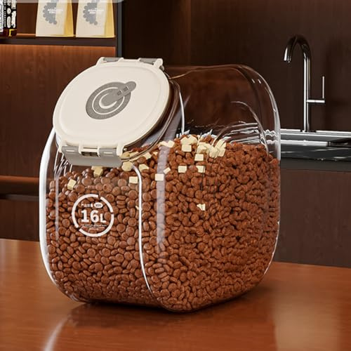 JUXDZISHW Contenitore ermetico per cibo per cani, fino a 9 kg, per cani, gatti, uccelli e altri alimenti per animali domestici, mantiene fresco, grigio, 10 kg