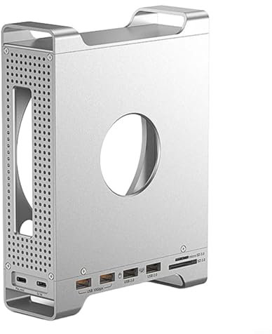 CNANRNANC Docking station 3-in-1 in alluminio con hub USB-C per Mac-Mini-M4 Supporto di archiviazione verticale con sistema di raffreddamento ed espansione SSD