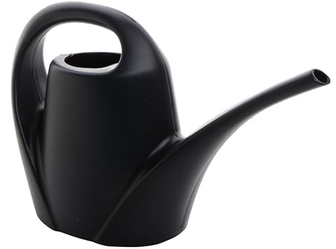 Sustania Gießkanne 1,5L Schwarz Kunststoff, Ergonomisch, 22x32x11cm Indoor Outdoor, Langer Ausguss, Stabil und Leicht, Präzises Gießen Ideal für Pflanzen, Balkon, Garten, Made in EU