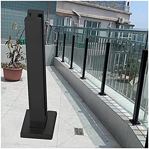 Ringhiera in acciaio inox nero in vetro per balcone esterno, recinzione in acciaio inossidabile con altezza 70 cm, pannelli in vetro resistenti per sicurezza e stile