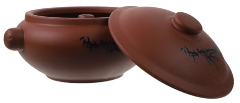 TOYANDONA Olla de Cerámica para Guisos Resistente y Antiadherente Cazuela de Barro para Cocina Casera Apta para Estufas Vitrocerámicas Fácil Limpieza y Conservación del Calor