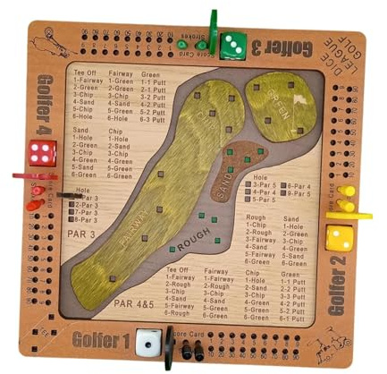 predolo Gioco da tavolo con dadi da golf, gioco da tavolo interattivo, puzzle divertente in legno portatile, giocattolo educativo per bambini, regalo per