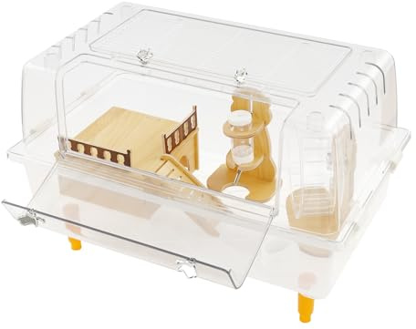 Hamsterkäfig,60x38x32cm Durchsichtiges Hamsterhaus, Mäusekäfig, Kleintierkäfig für Hamster, Meerschweinchen, Igel