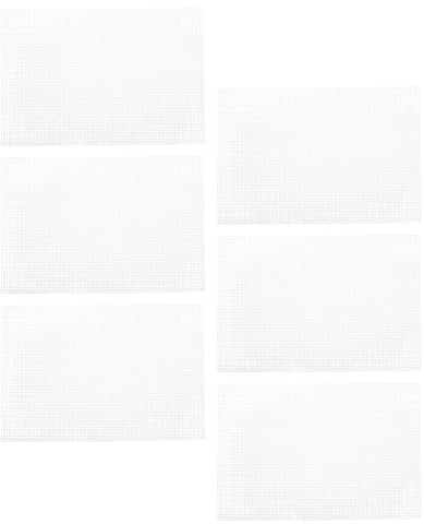 UKCOCO 6 Hojas de Lona de Malla Plástica 34x26.3 Cm para Bordado y Manualidades, Rejilla Plástica Resistente y Flexible, Tela Cuadriculada para Proyectos DIY de Punto de Cruz y Crochet