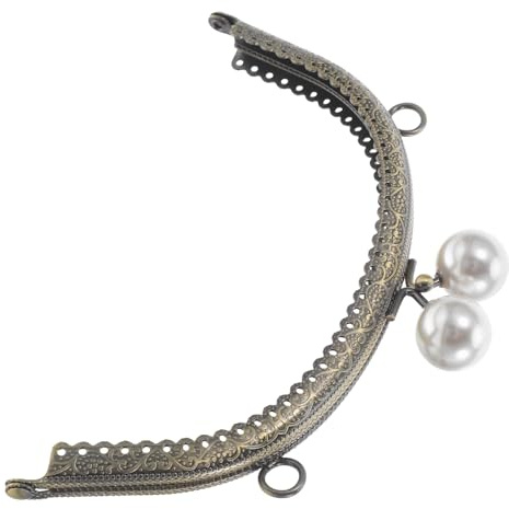 UKCOCO Telaio per Borsa Chiusura Click Clack e Perle 16,5 CM, Accessori per Realizzazione Borse Clutch da Donna per Occasioni Formali