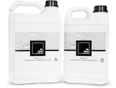 Mr. Epoxy Farblose Epoxidharz Bodenbeschichtung (9 kg) - 2K Epoxy Grundierung & Versiegelung von Garagenboden, Keller & für Estrich - Flüssigkunststoff als Primer & Schutzschicht