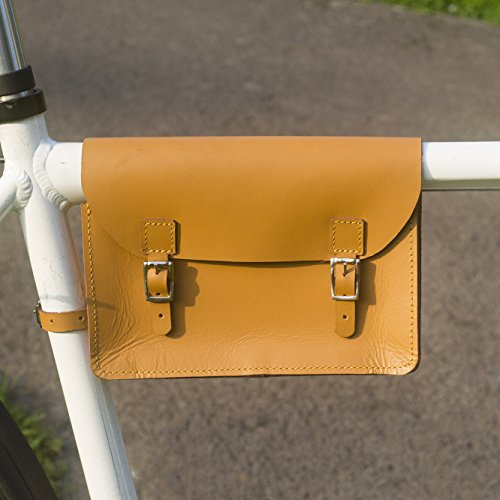 London Craftwork Classic Frame Satchel Bag für Fahrrad Echtleder TAN Honey Bike Bag S-FRA-TAN