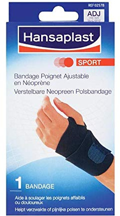 2 x Hansaplast Sport - Verstellbares Neopren - Armband - 1 Stück - schwarz