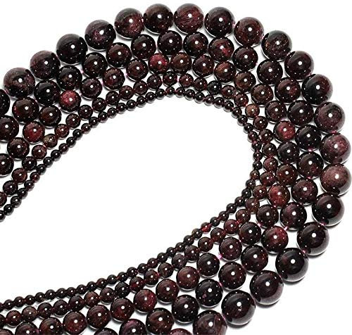 AAA Natur 1 Strang roten Granat-Edelstein-Korne für Schmuckherstellung | 6 mm roter Granat-Runde Perlen | Red Garnet Plain runde lose Perlen | 15 Strand | Armband Halskette, die Kugel-Korn