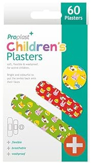 Proplast Plasters Assorted 60 Pieces per Pack Unicorn & Rainbow/Animals/Bright Neon (Children Plasters)