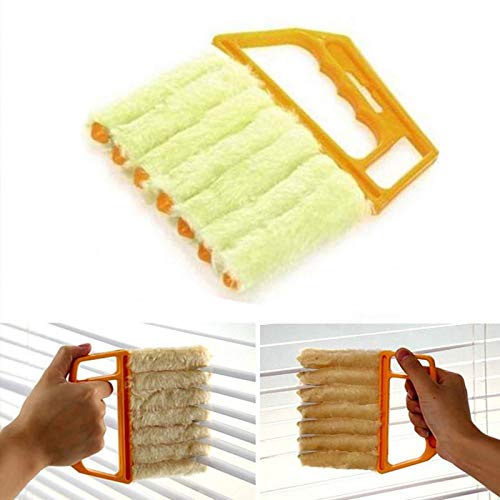 Jalousienreiniger Jalousien Reinigungsbürste 7 Lamellen Mini Hand Held Mikrofaser Jalousie Bürste Waschbar Für die Reinigung von Vorhängen/Klimaanlagen