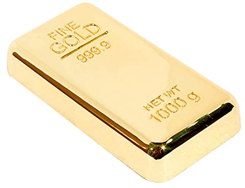 ZAHEPA Gold Bar Paperweight Pack of 1, Fake Gold Bars Metal Desk Paperweights for Office Desk Decor, Realistic Gold Bar Replica, Luxury Birthday & Anniversary Gifts for Men Women, Home Office Decor