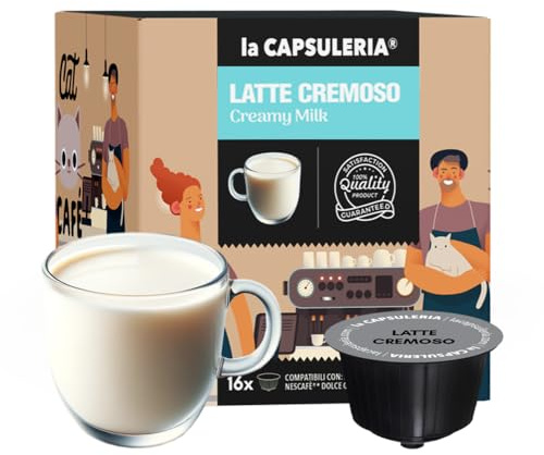 LAIT CRÉMEUX (96 Capsules) compatible avec Nescafé Dolce Gusto, Lot de 6 x 16 Capsules (96 portions tot) - la Capsuleria