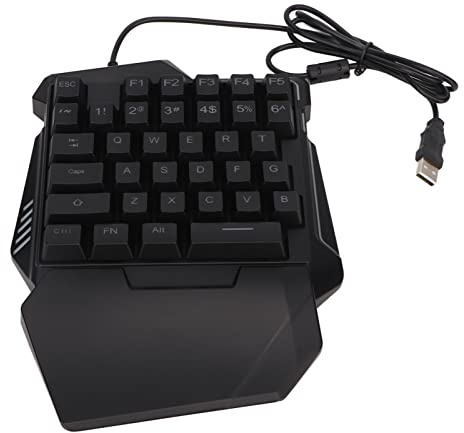 Shanrya Tastiera da Gioco a Una Mano, Tastiera da Gioco RGB a 35 Tasti Design Ergonomico per Computer Desktop