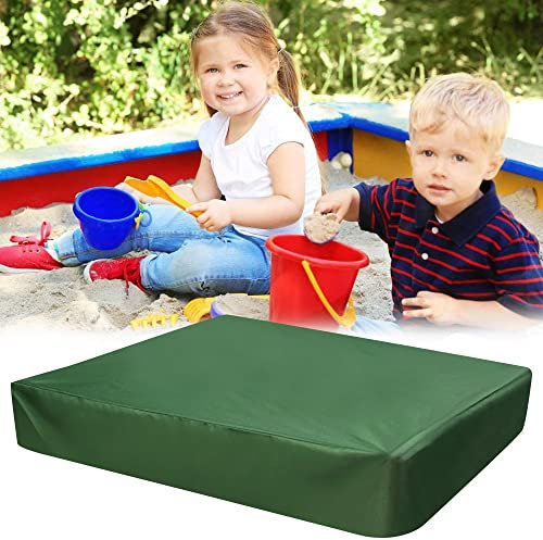 PERFETSELL Coperture per sabbiera da 125 cm*125 cm Copertura impermeabile per Sabbiera in Tessuto Oxford Telo Nero per Sabbiera con Coulisse